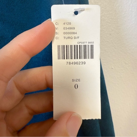 Anthropologie Maeve Turquoise Faux Suede Mini Skirt Size 0 NWT - Picture 4 of 8